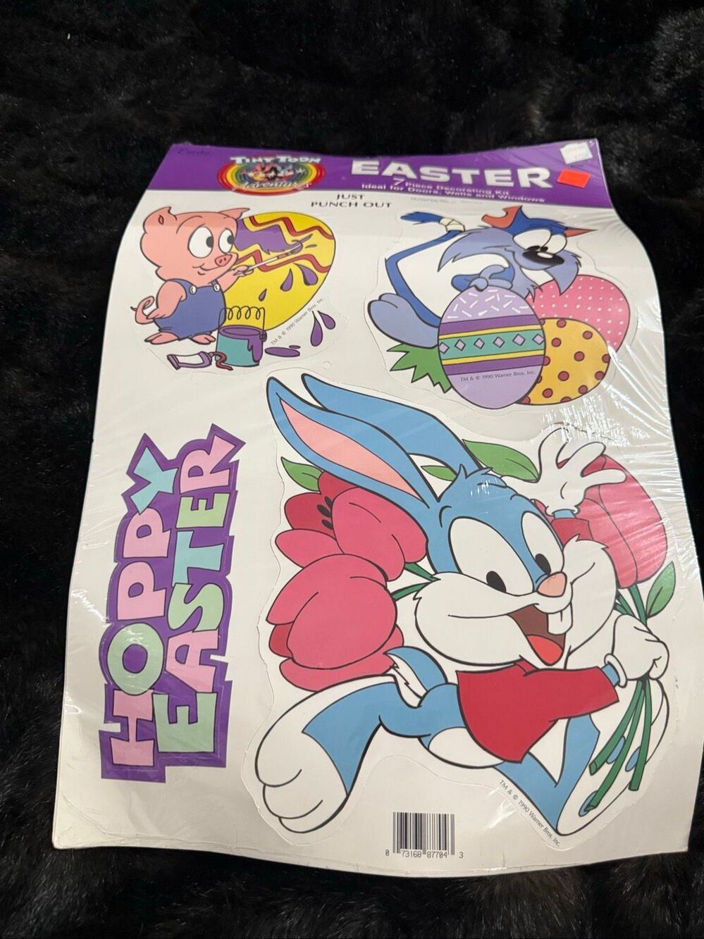 Tiny toon vintage Easter window clings bugs porky pig paper magic group new